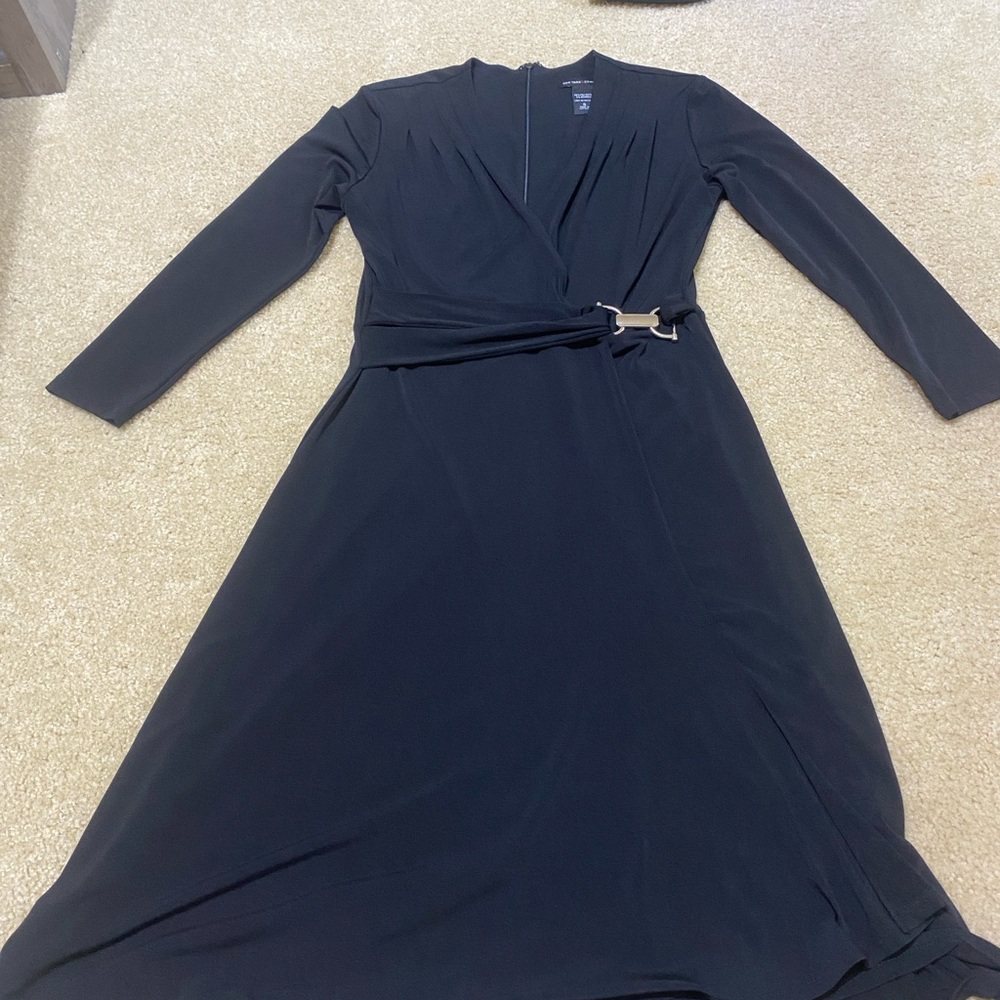 New York & Company Black 3/4 Sleeve Dress